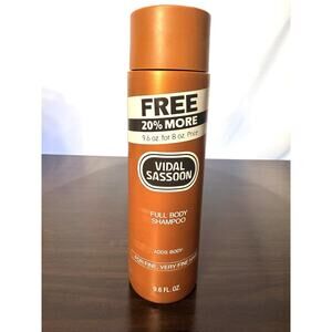 Vintage 1984 Vidal Sassoon Brown Bottle Full Body Shampoo 9.6oz NOS Prop